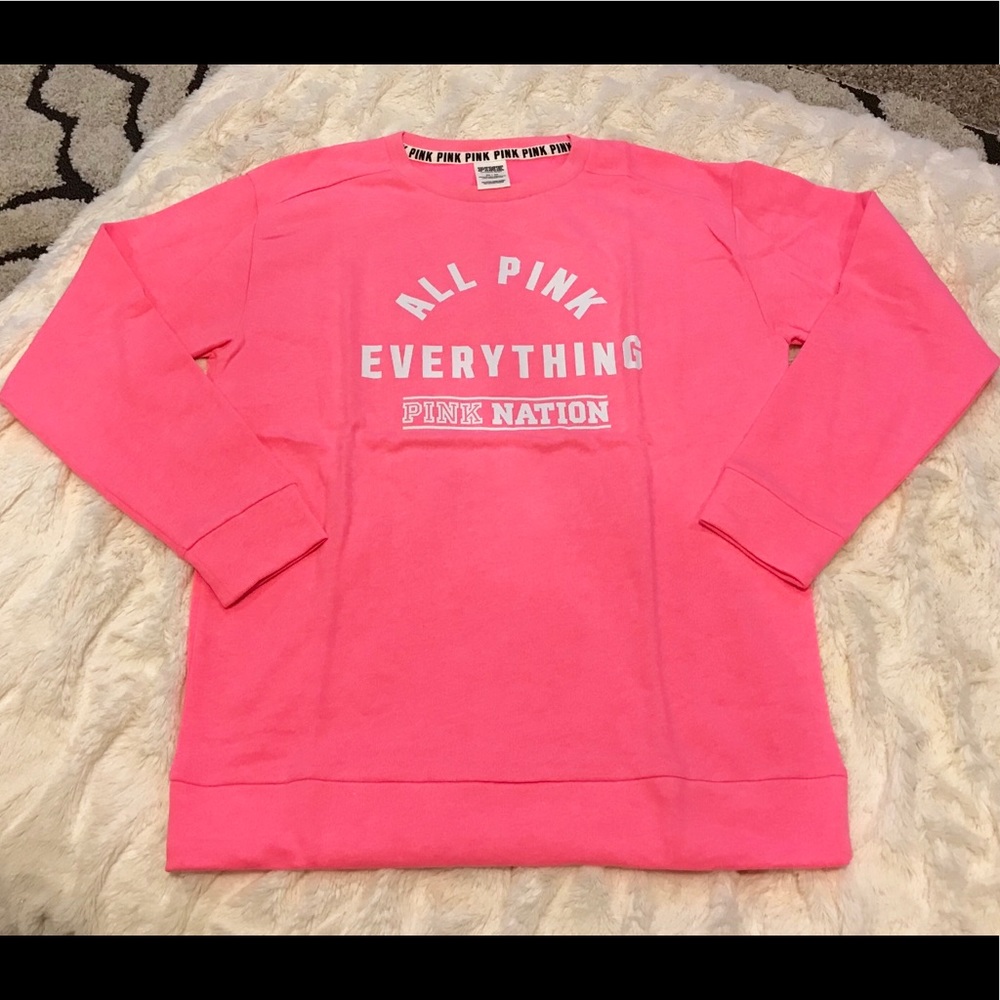 NEW!!! PINK VICTORIAS SECRET PINK NATION CREW NECK